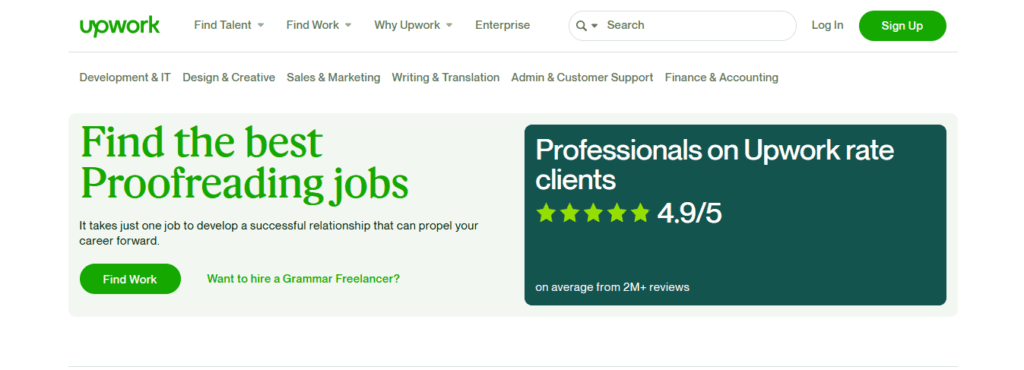 Upwork proofreading jobs