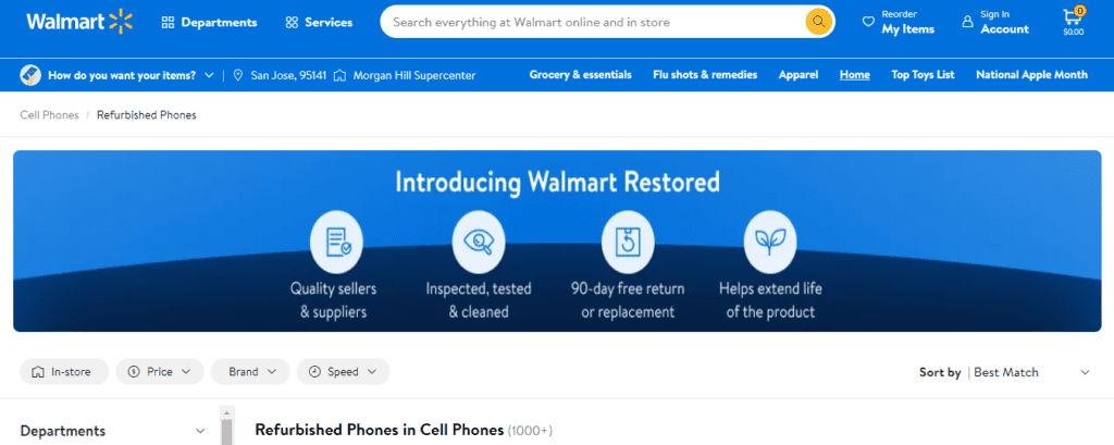 Walmart - get refurbished phones