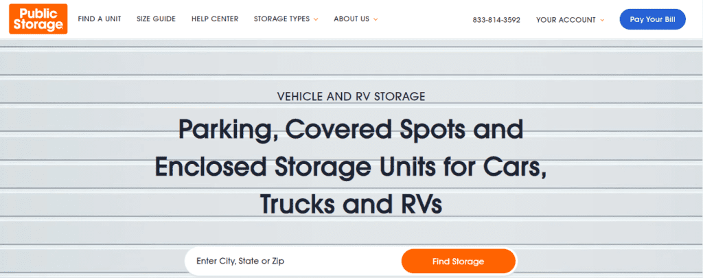 Public Storage Vehicle and RV Storage